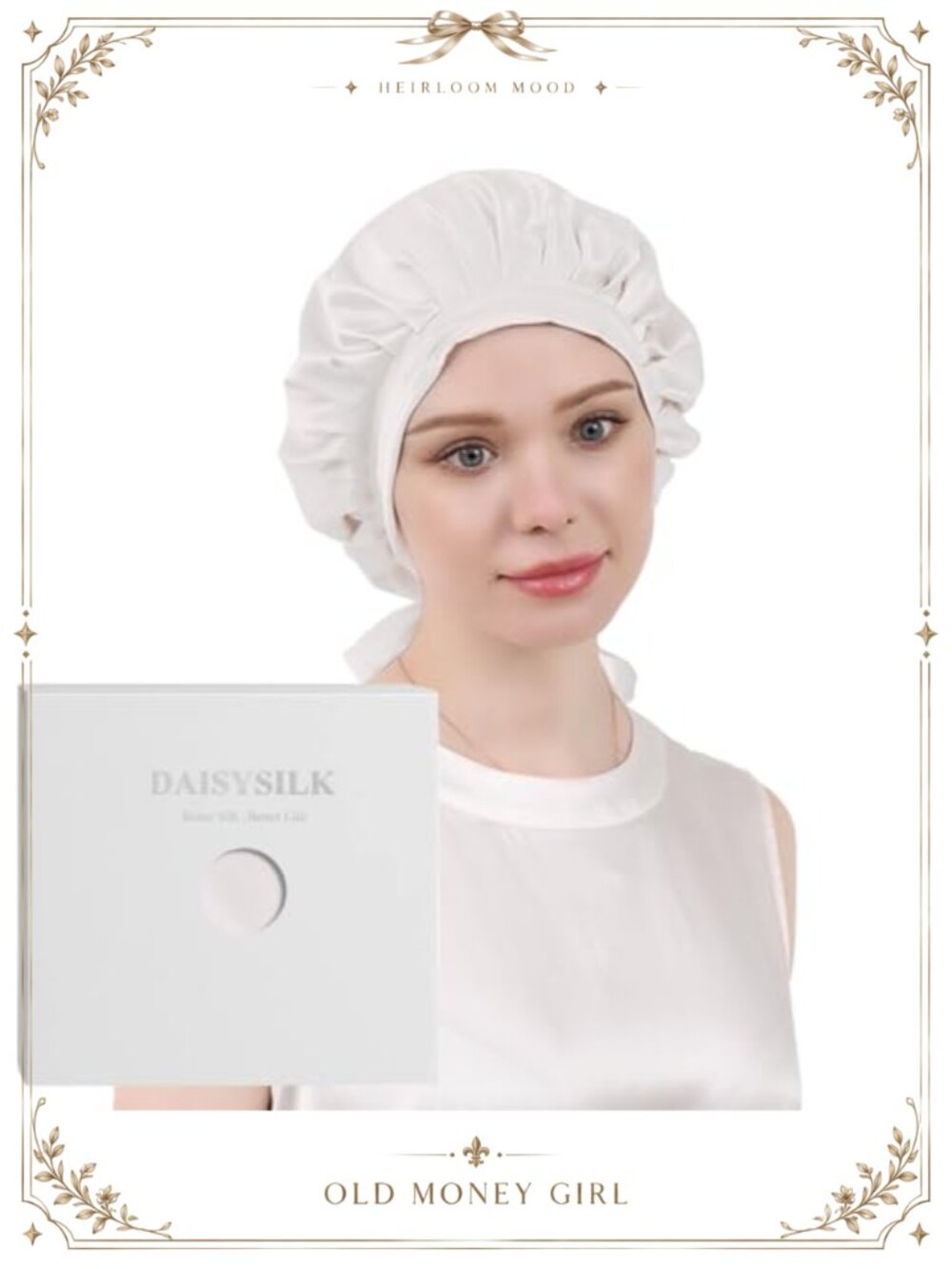 100% Mulberry Silk Bonnet for Sleeping with Adjustable Wide Band